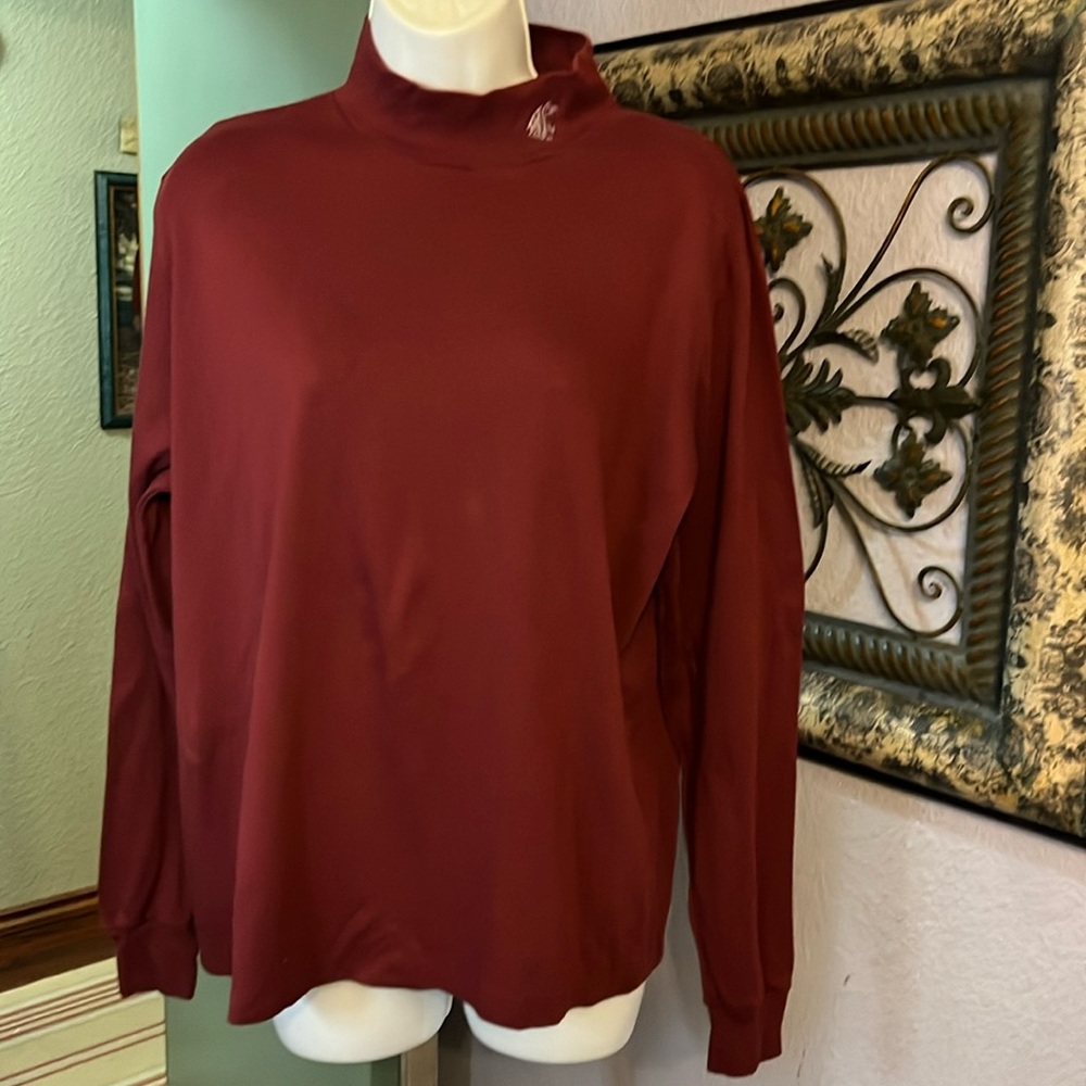 VTG WSU Burgundy Turtleneck- made in USA by Cross Creek Sz L